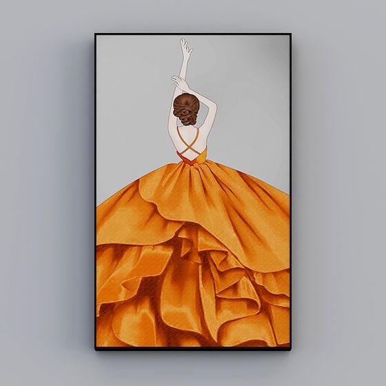 Elegant Golden Dancer 3D model