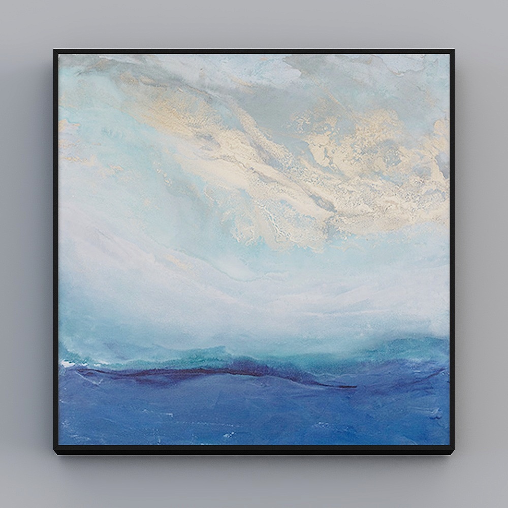 Рошан - Современный ветер - Итальянская минималистская квадратная ресторанная декоративная живопись - Погружающаяся луна G