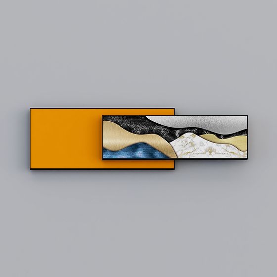 Abstract Mountain Landscape Wall Art 3D model