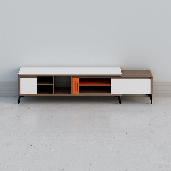 Stylish Low-Polygon TV Cabinet 3D model