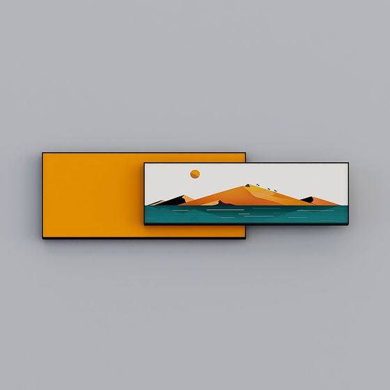 Desert Sunset Mural 3D model