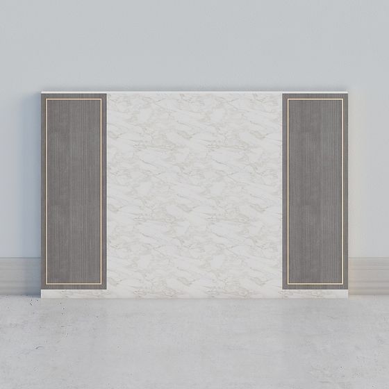 Elegant Marble Double Door Cabinet 3D model