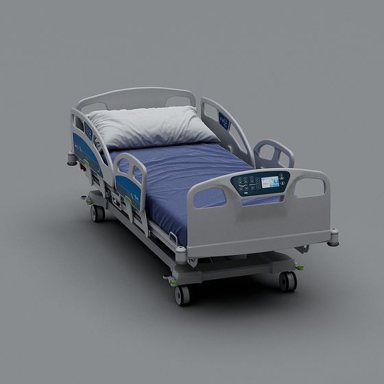 Modern Hospital Bed 3D Model for Patient Rooms