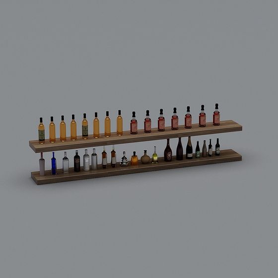 Stylish Wine Rack 3D model for Creative Spaces