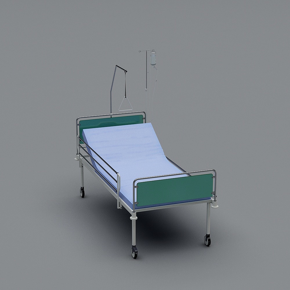 Futuristic Simple Bed 3D model for Medical Environments