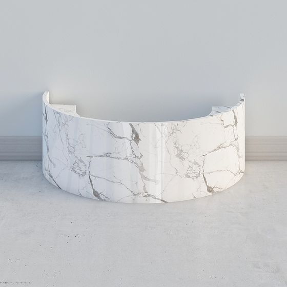 Curved Marble Countertop 3D model