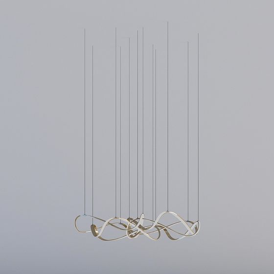 Artistic Low-Polygon 3D Chandelier Model