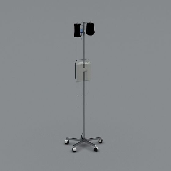 High-Detail IV Stand 3D Model for Medical Environments