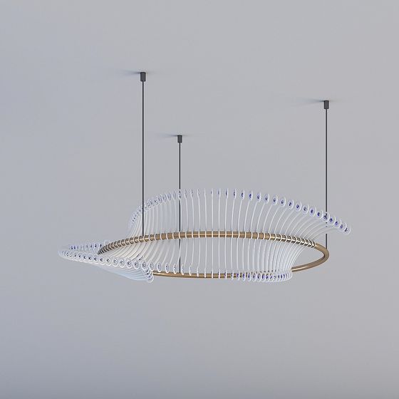 Elegant Low-Poly Chandelier 3D model