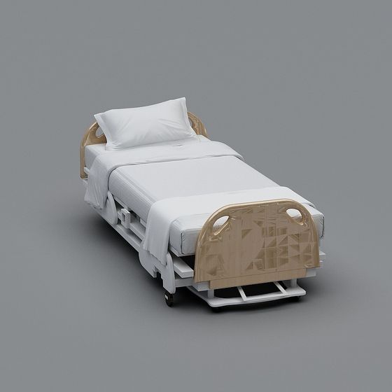 Simple and Practical Hospital Bed 3D model