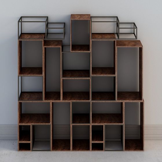 Stylish Low-Polygon Bookshelf 3D model