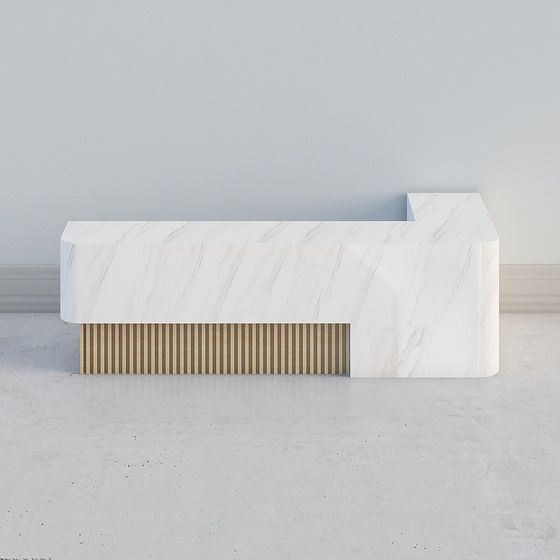 Chic Minimalist Reception Desk 3D model for Modern Spaces