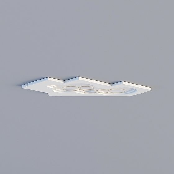 Elegant Low-Polygon Ceiling Light 3D model