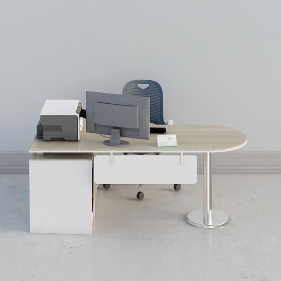 Sleek Desk and Chair 3D Model for Modern Workspaces