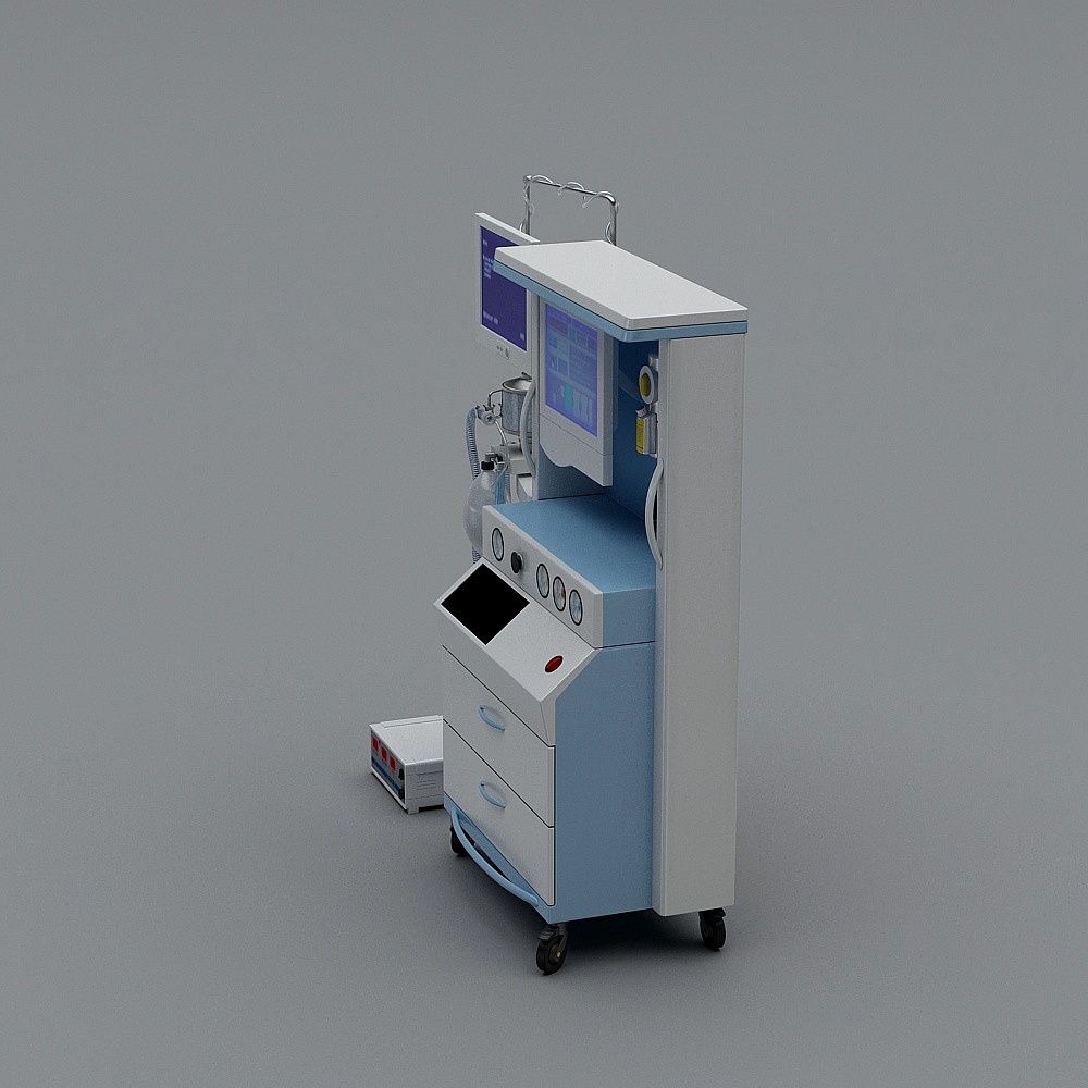 Advanced ICU Ventilator 3D model