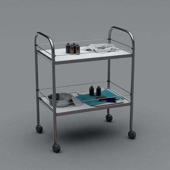 Sleek Metallic Cart 3D model