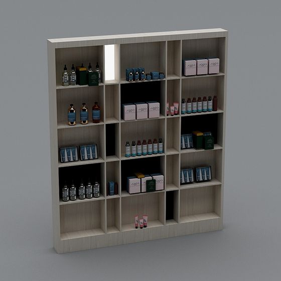 Stylish Low-Poly Display Cabinet 3D model