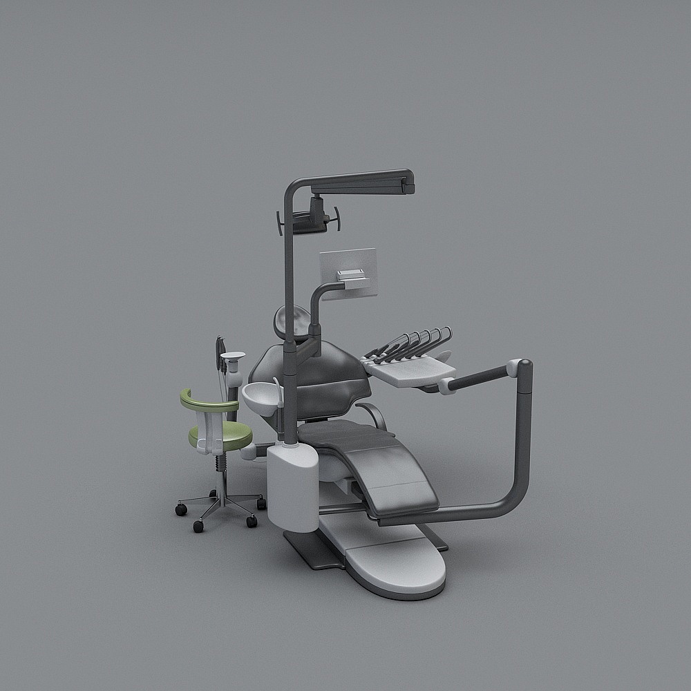Low Poly Dental Chair 3D model for Medical Setting