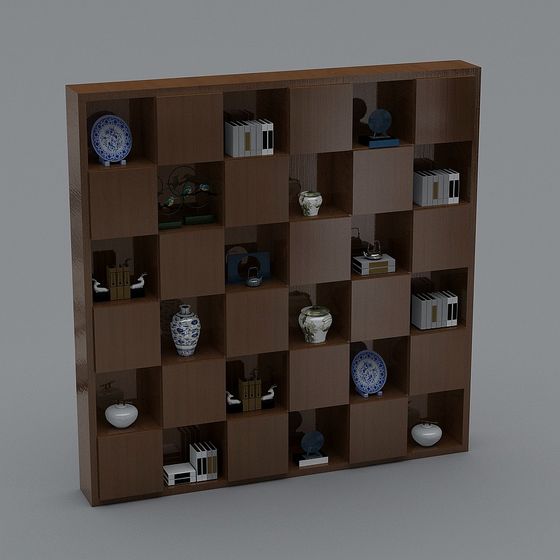 Urban Grid Bookshelf 3D model for Modern Interiors