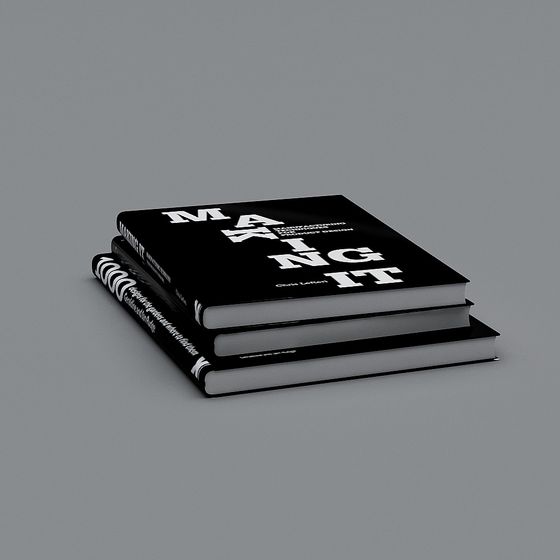 Stylish Black Book Stack 3D model for Creative Projects