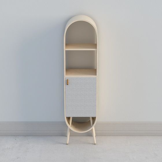 Curved Storage Cabinet 3D Model