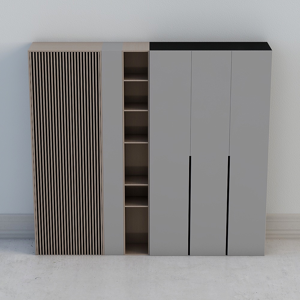 Modern single chair side table-cabinet