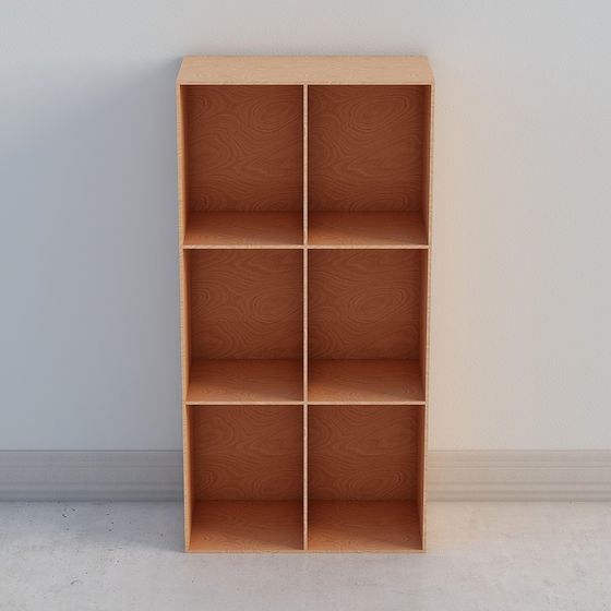 Modern Minimalist Low-Poly Bookshelf 3D model