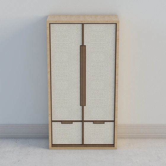 Stylish Low-Poly Wardrobe 3D model for Modern Interiors