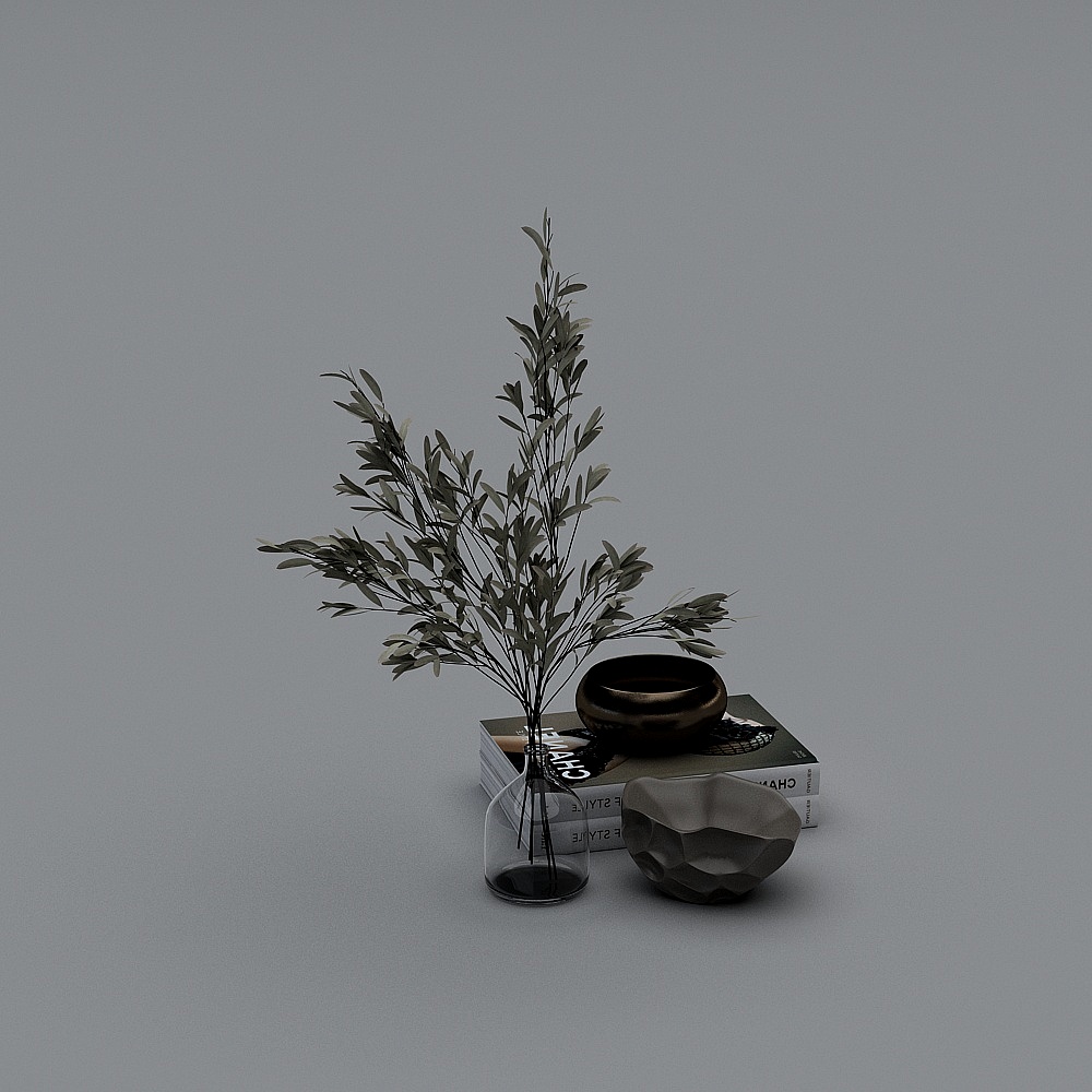 Modern leisure table and chair combination - plant ornaments