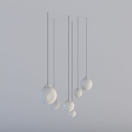 Elegant Hanging Light Fixture 3D model