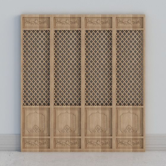 Vintage Folding Screen 3D model