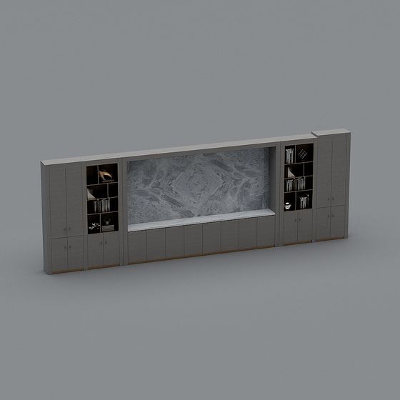 Sleek Minimalist Living Room TV Stand 3D model