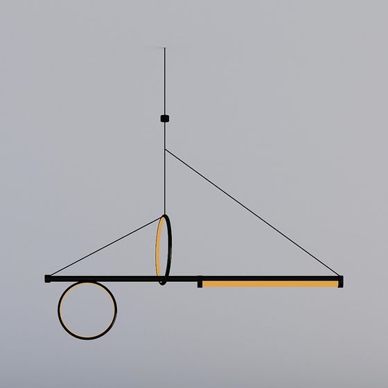 Elegant Low-Poly Chandelier 3D Model