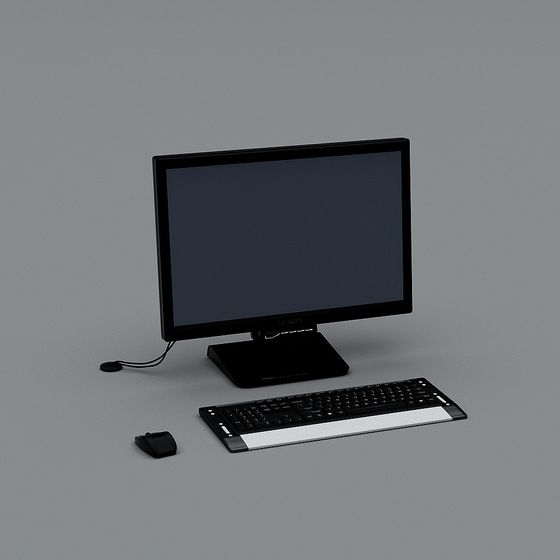Realistic Low-Poly Computer Set 3D model