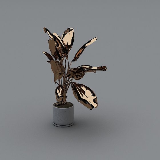 Futuristic Mirror Plant 3D model for Creative Projects