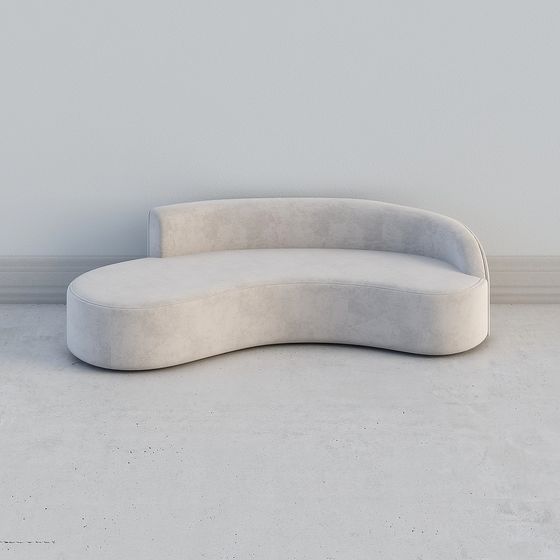 Curved Sofa 3D model for Modern Interiors