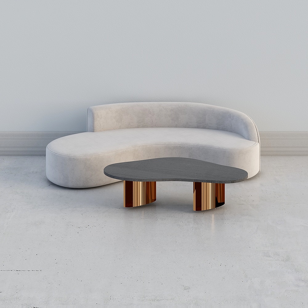 Modern light luxury general manager room - sofa coffee table combination