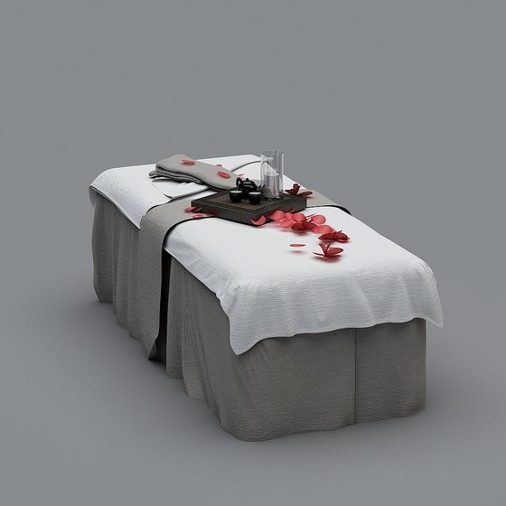 Spa Massage Bed 3D Model in Black