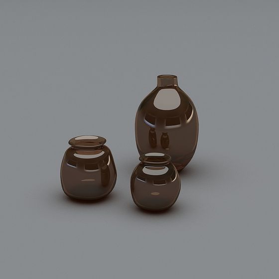 Stylish Low-Poly Glass Bottles 3D model for Creative Projects
