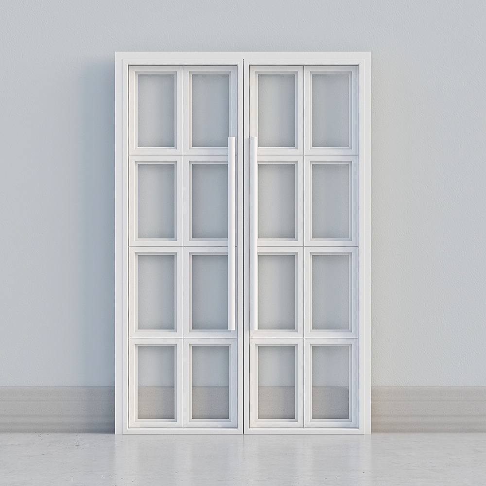 modern whiite windowe double door