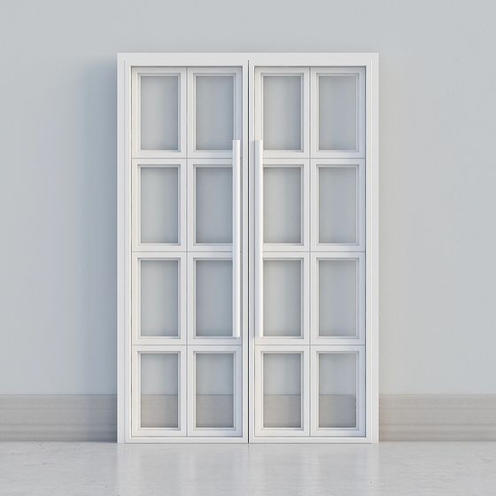 Elegant Glass Door 3D model for Modern Interiors