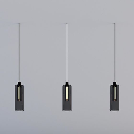 Modern Glass Pendant Light 3D model