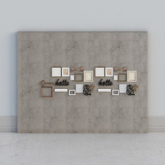 Stylish Concrete Art Wall 3D model for Modern Spaces