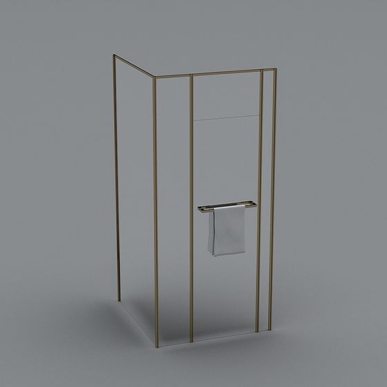 Golden Glass Partition Screen 3D model