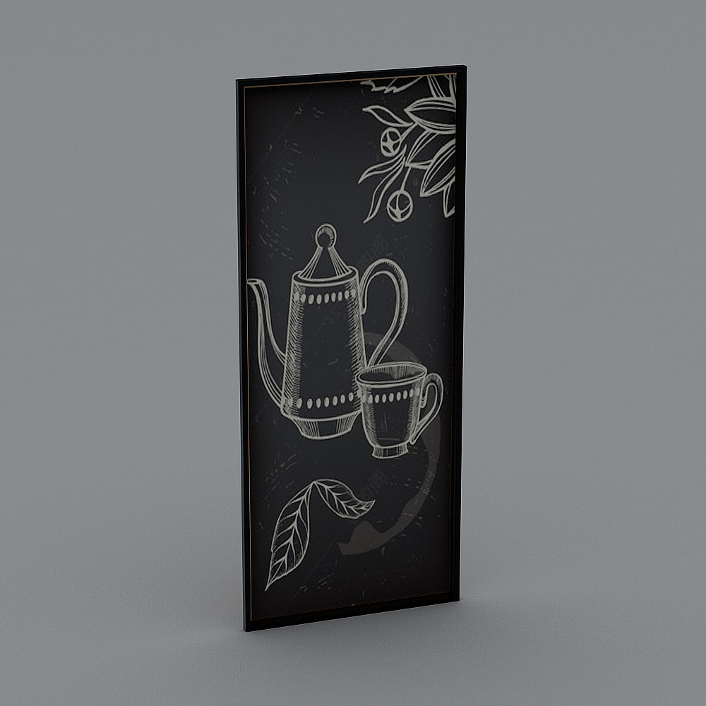 Pizarra de estilo industrial con cartel 1