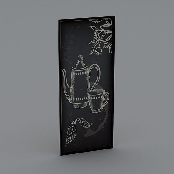 Chalkboard Coffee Scene 3D model