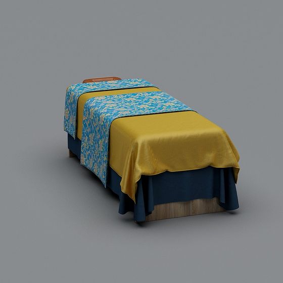 Elegant Low-Polygon Bed 3D model for Modern Interiors