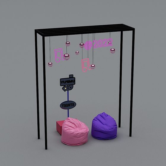 Futuristic Low-Poly 3D Model with Vibrant Accents