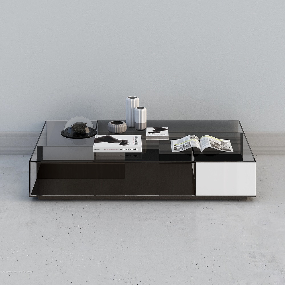 Elegant Glass Art Coffee Table 3D model