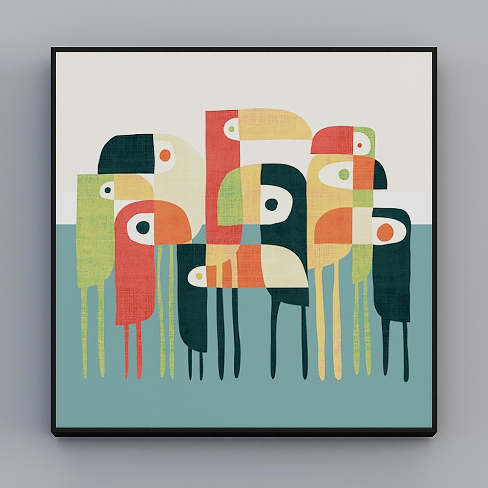 Roshan - Modern Wind - Minimalist Living Room Decorative Painting - Accompany you on child walk E